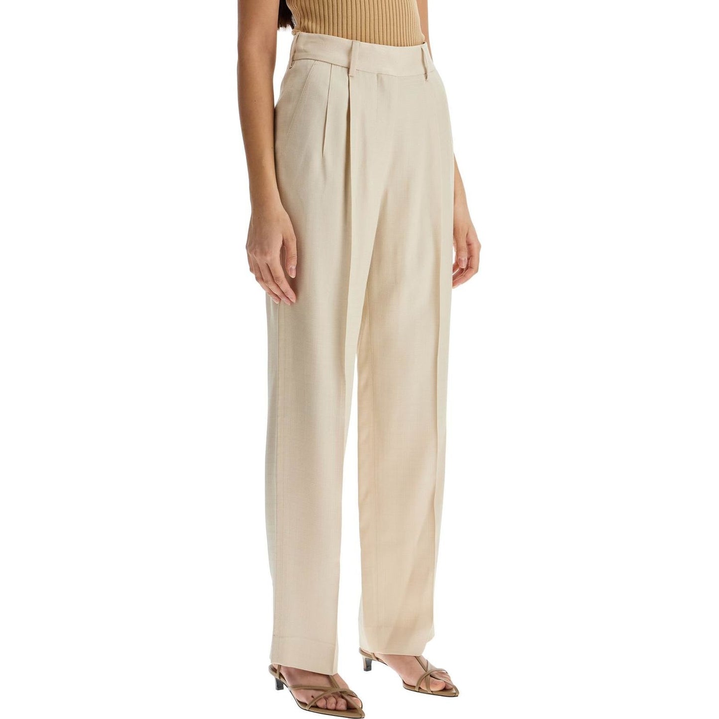 Blaze Milano ivory viscose pants with embroidered pocket Trousers Blaze Milano