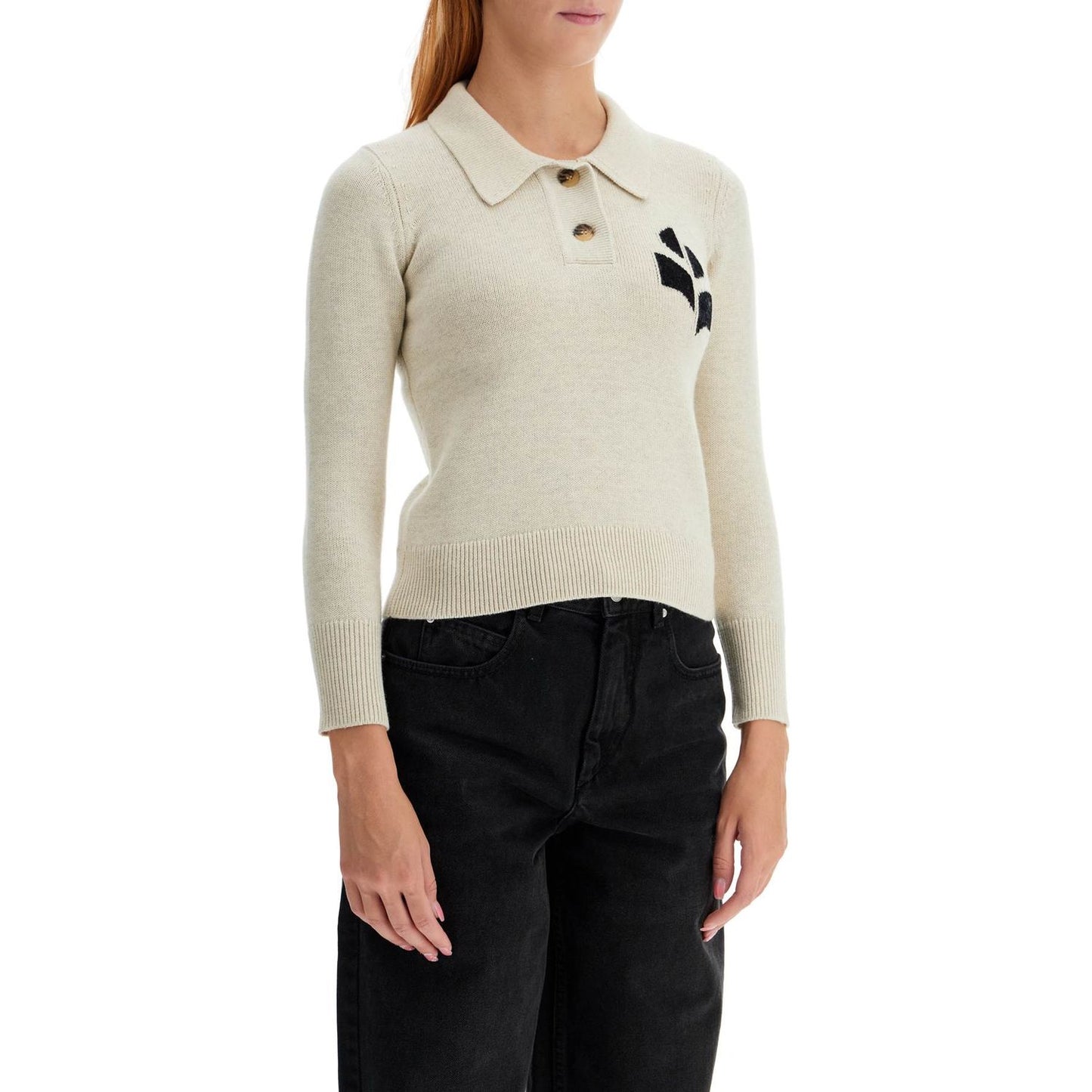 Isabel Marant Etoile cotton and wool nola polo pullover