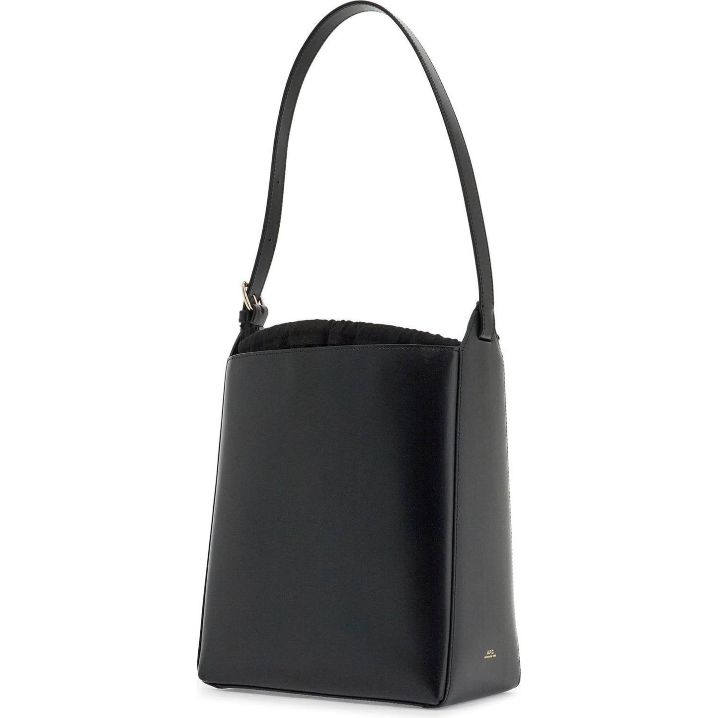 A.P.C. minimalist black leather crossbody bag with adjustable strap Handbag A.P.C.