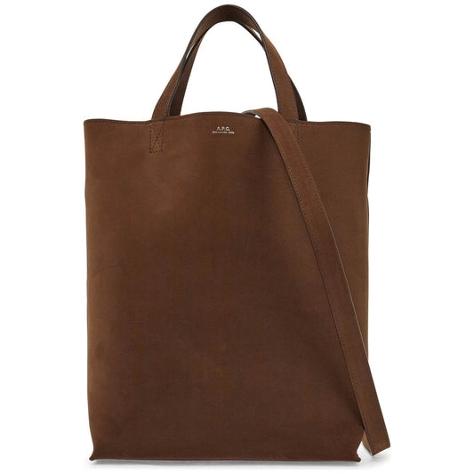 A.P.C. medium brown calfskin bag with removable shoulder strap cabas maiko Shopper A.P.C.