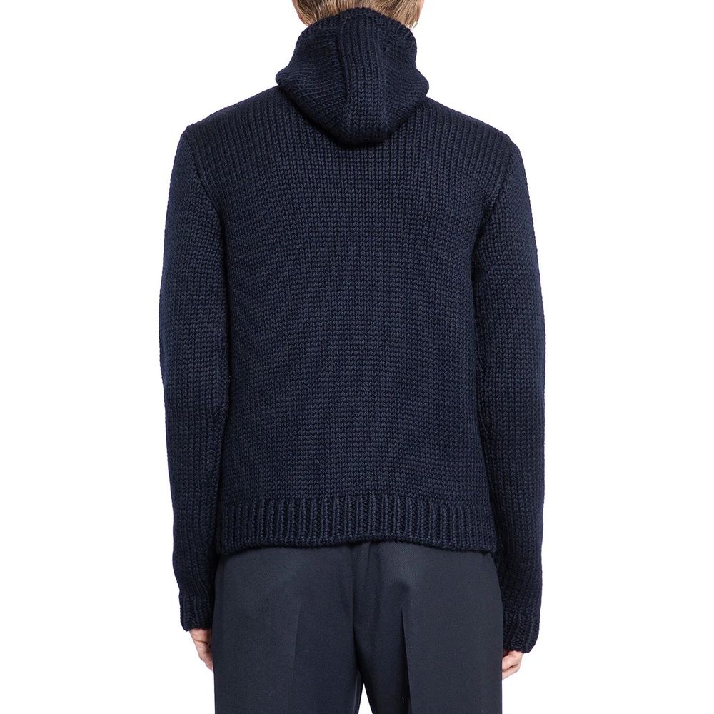 Prada Blue Wool Sweatshirt 1728,48 | M,75611013280,Blue,Clothing,IT50 | L,Men,New with tags,Prada,Sweaters - Clothing,Sweatshirts - Sweaters - Clothing