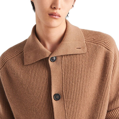 Prada Brown Cashmere Cardigan 1728,48 | M,75611013280,Brown,Cardigans - Sweaters - Clothing,Clothing,Men,New with tags,Prada,Sweaters - Clothing