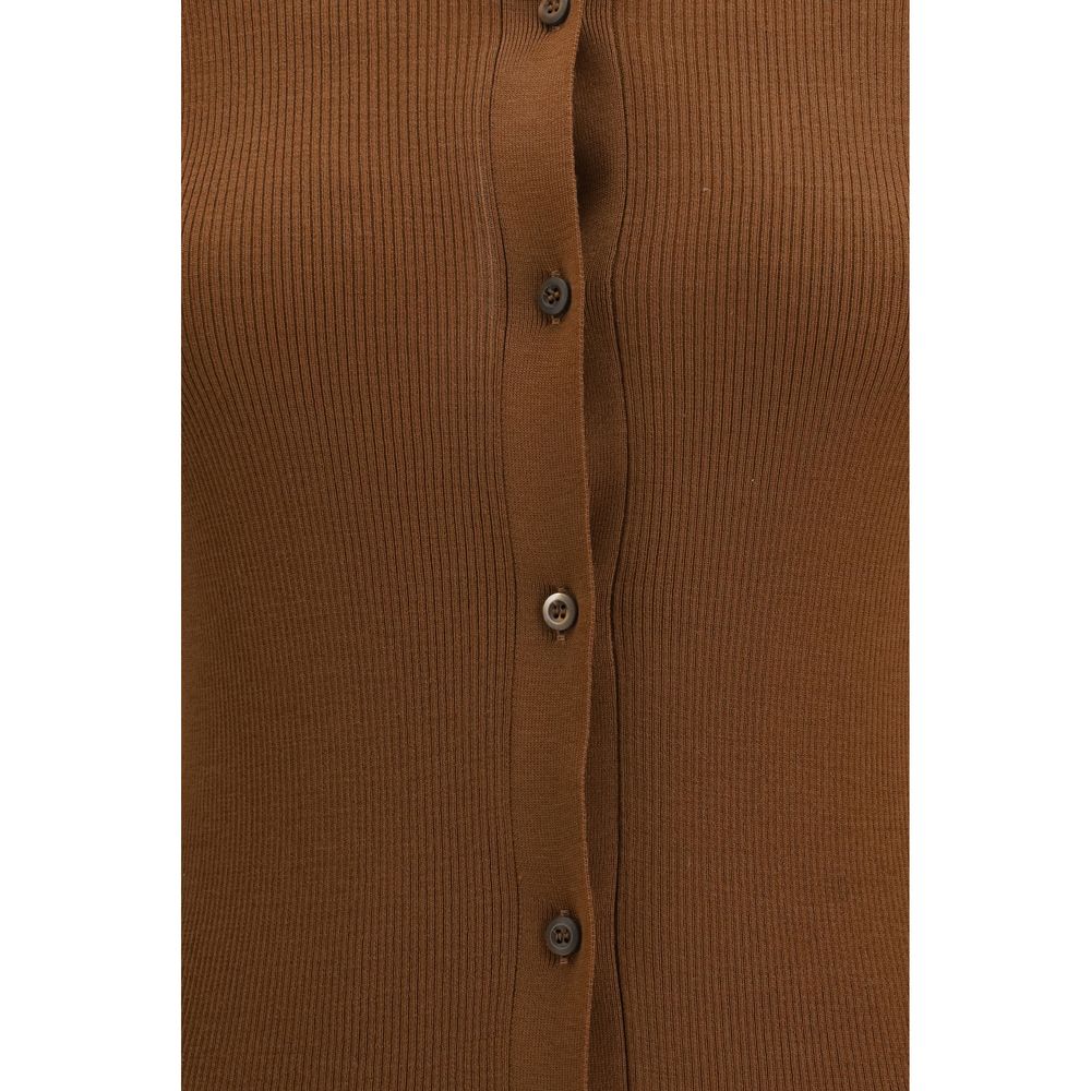 Prada Brown Fleece Wool Cardigan 1728,72470364320,Brown,Cardigans - Sweaters - Clothing,Clothing,IT42 | L,New with tags,Prada,Sweaters - Clothing,Women