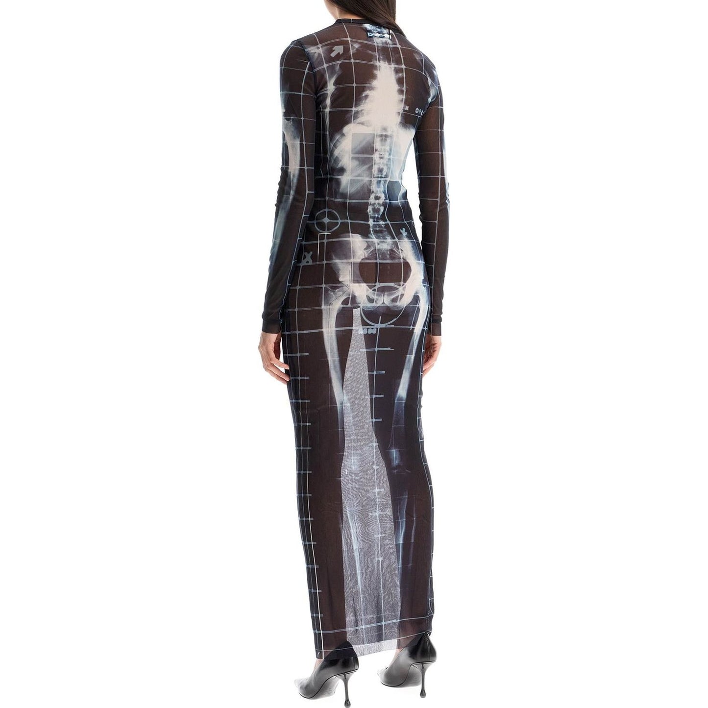 JEAN PAUL GAULTIER long dress with x-ray print in black*** blue*** and light blue squeletor Dresses JEAN PAUL GAULTIER