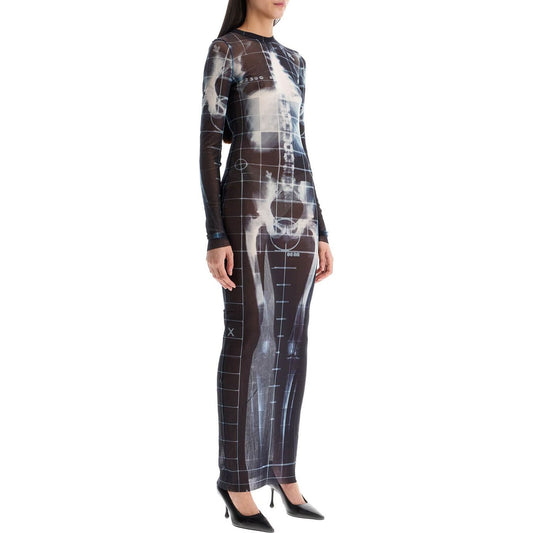 JEAN PAUL GAULTIER long dress with x-ray print in black*** blue*** and light blue squeletor Dresses JEAN PAUL GAULTIER