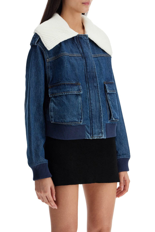 Self-Portrait Self Portrait denim bomber jacket for women