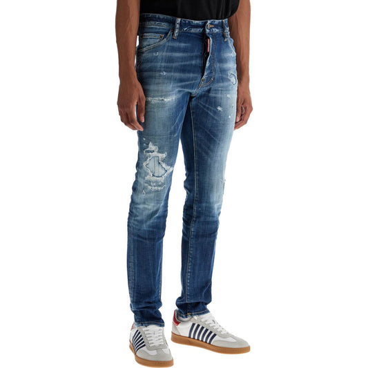 Dsquared2 navy blue jeans in cotton vintage effect Jeans Dsquared2