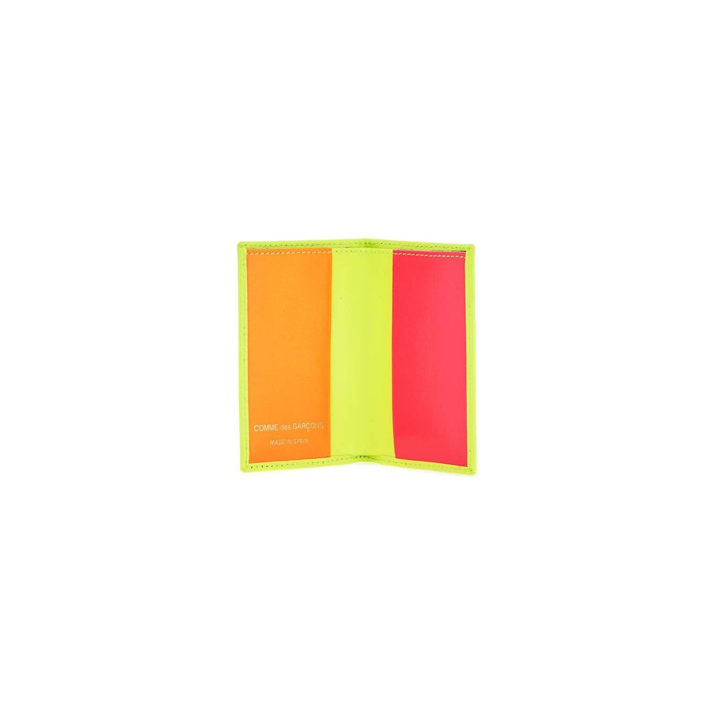 Comme Des Garcons Wallet compact wallet in fluorescent yellow goat leather Wallets Comme Des Garcons Wallet