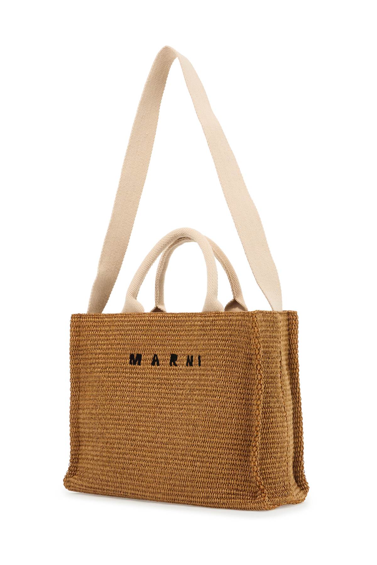 Marni raffia-effect canvas small tote bag Shopper Marni