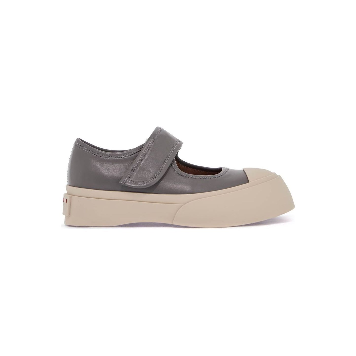 Marni gray calfskin low-top sneakers with hook-and-loop closure Sneakers Marni