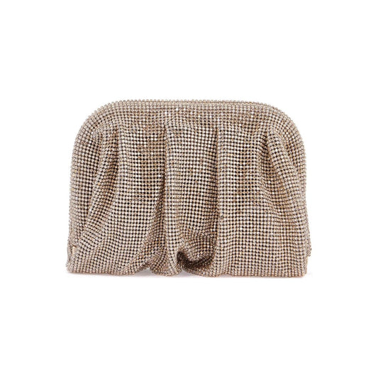 Benedetta Bruzziches compact pleated light gold rhinestone evening bag Clutches Benedetta Bruzziches