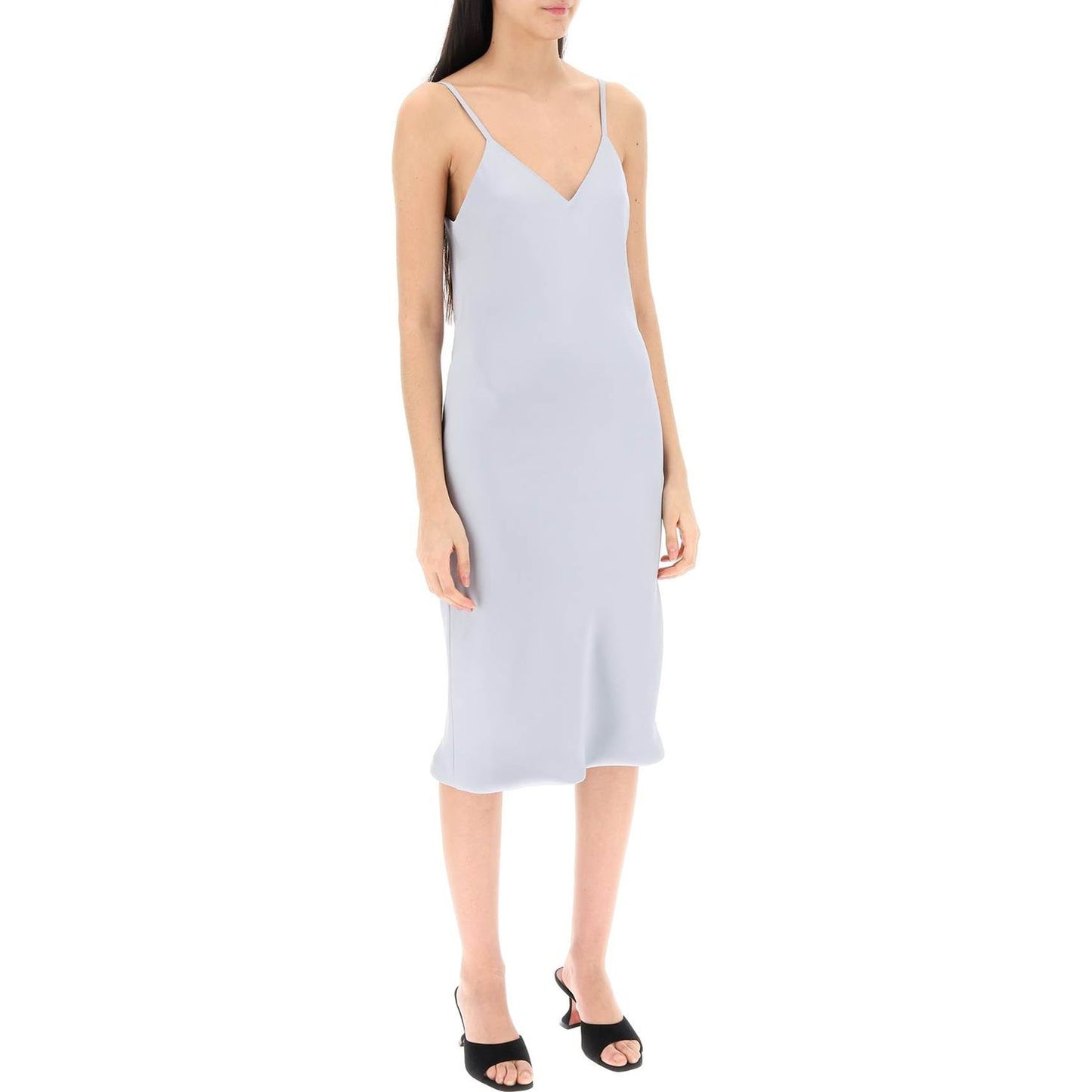 Norma Kamali crepe satin slip dress Dresses Norma Kamali