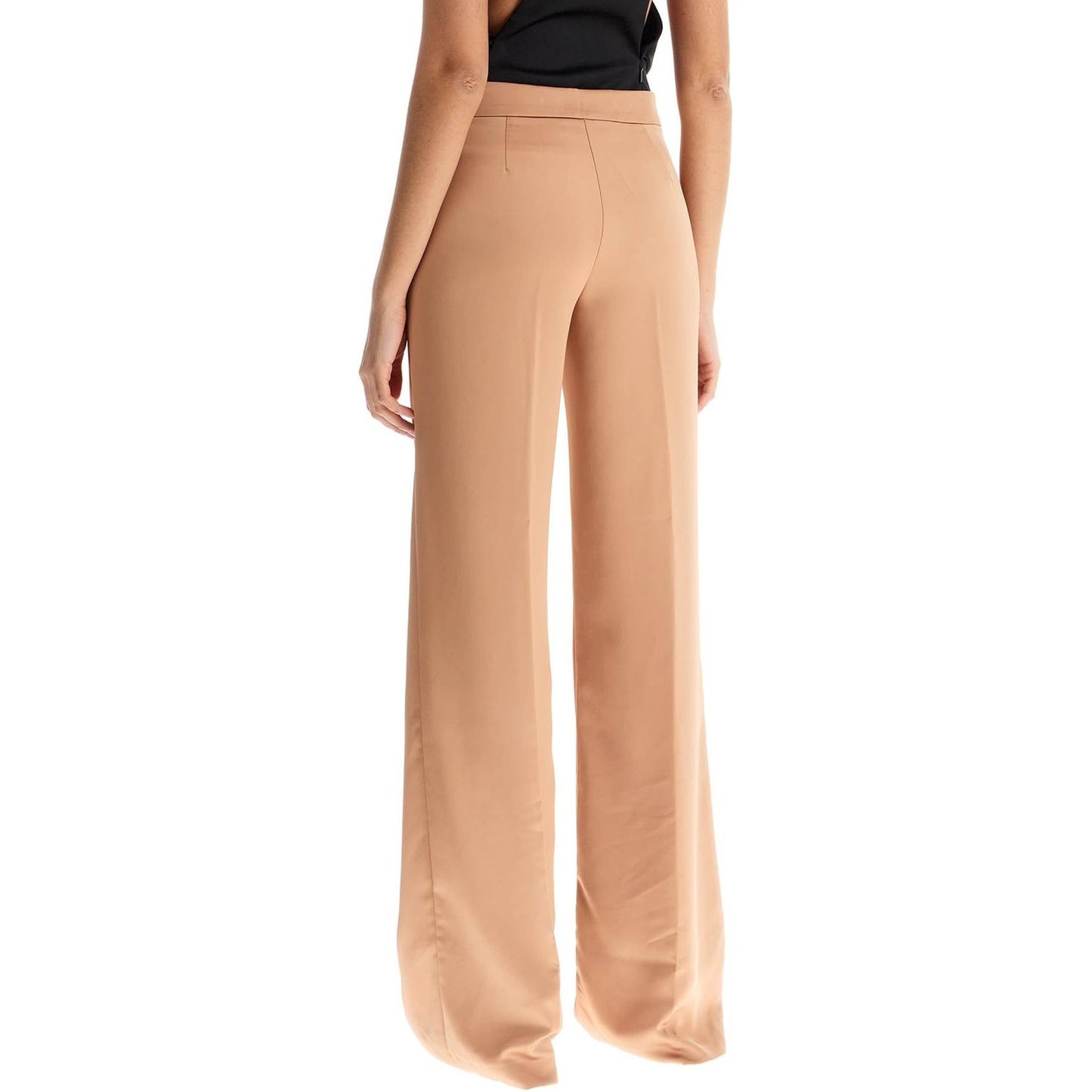 THE ANDAMANE flared satin trousers Trousers THE ANDAMANE