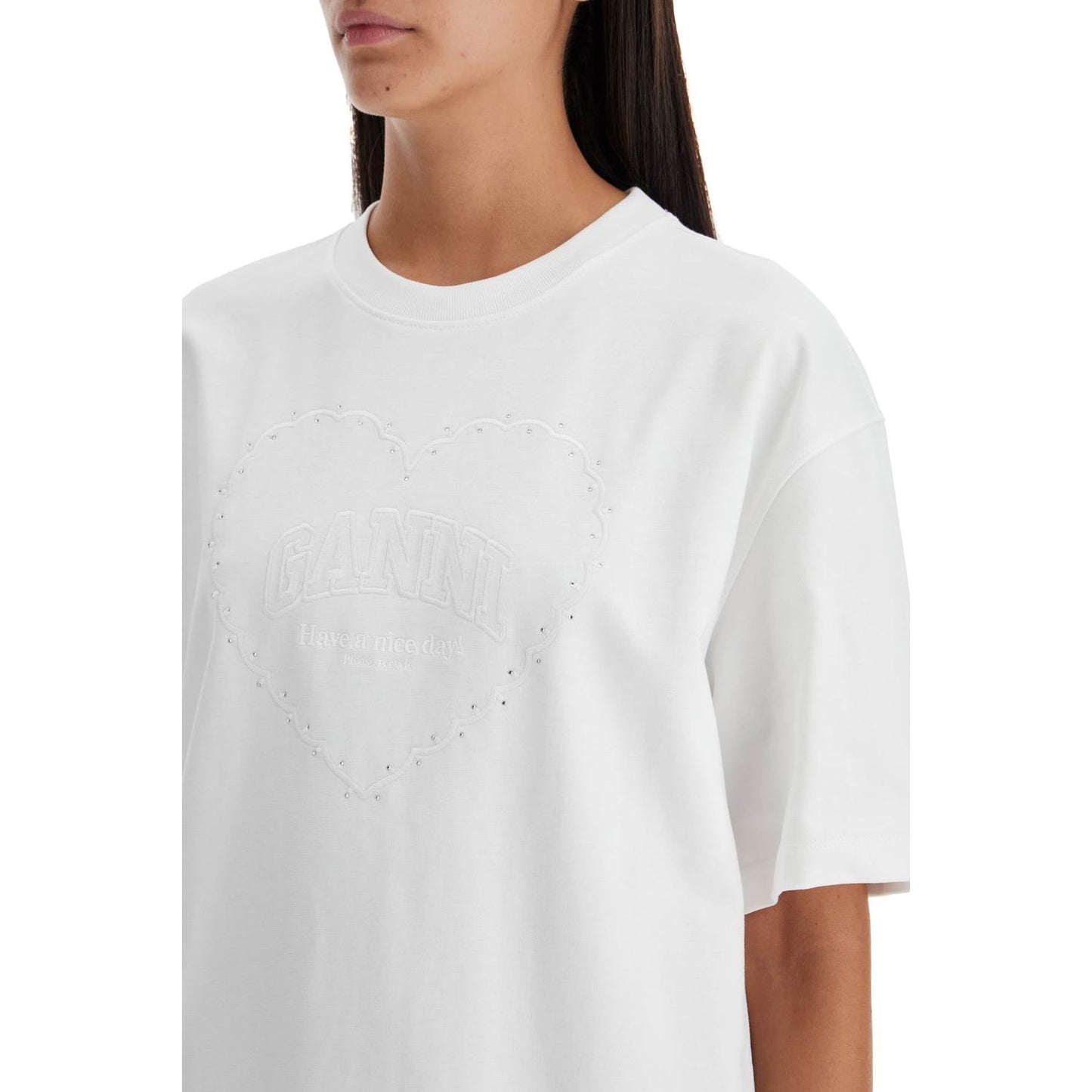 Ganni embroidered oversized t Topwear Ganni