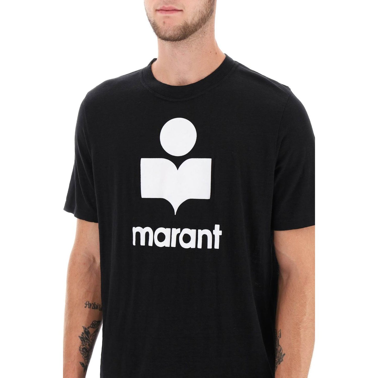 Marant karman linen logo t-shirt Topwear Marant