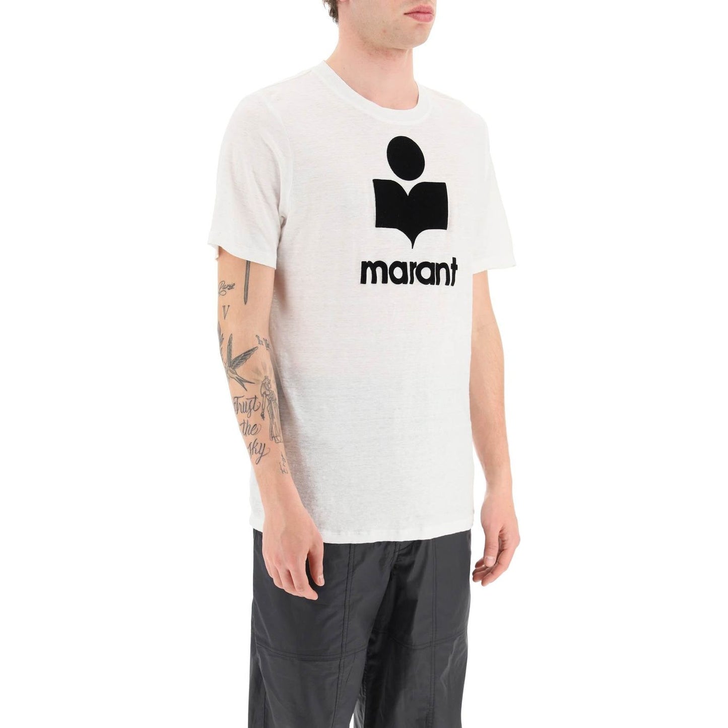 Marant karman linen logo t-shirt Topwear Marant