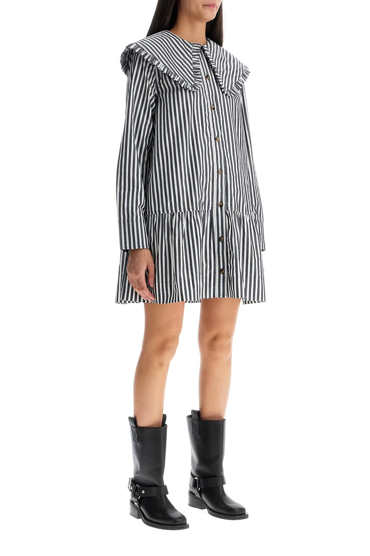 Ganni big collar mini shirt dress Dresses Ganni