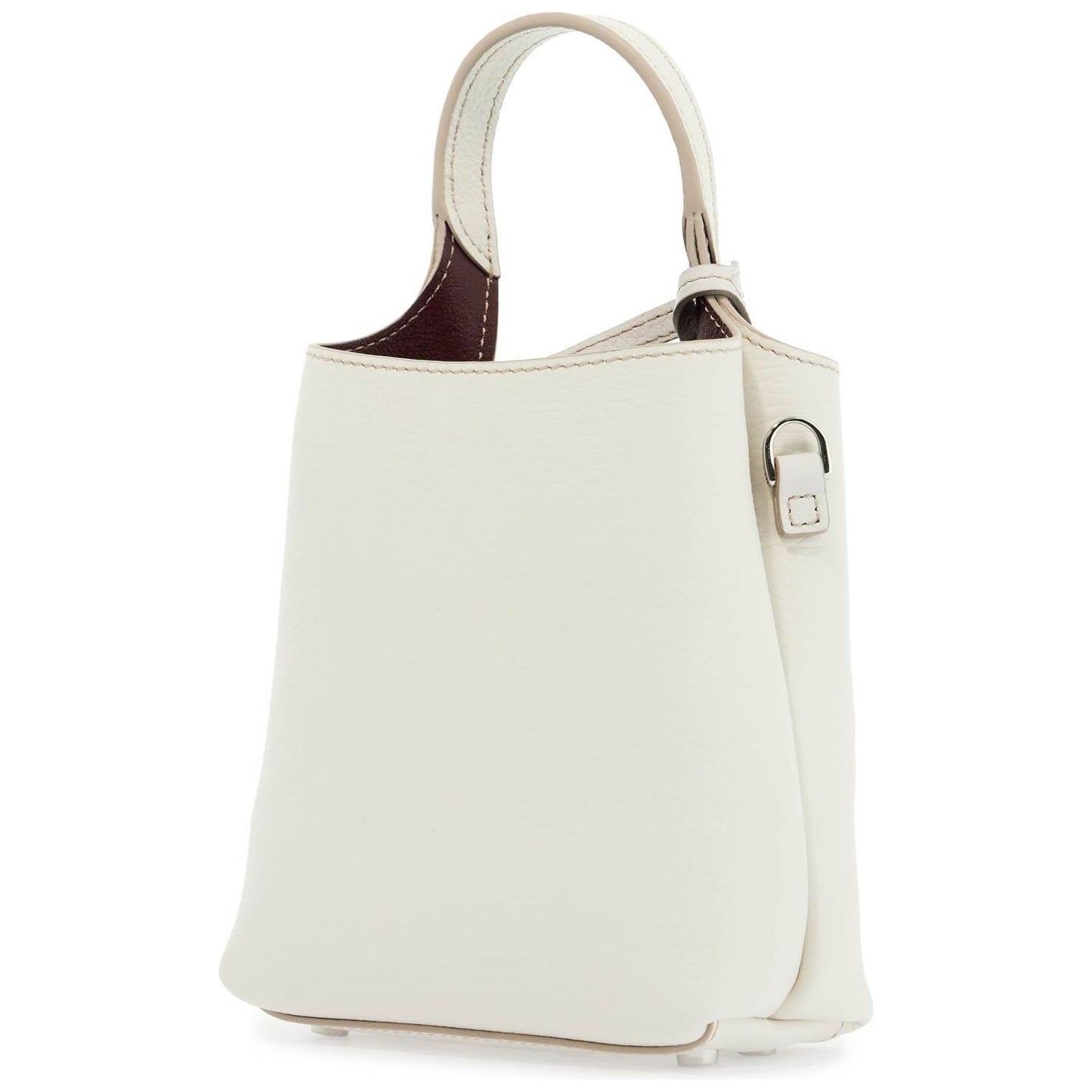 Tod'S white calf leather crossbody bag with burgundy details Handbag Tod'S