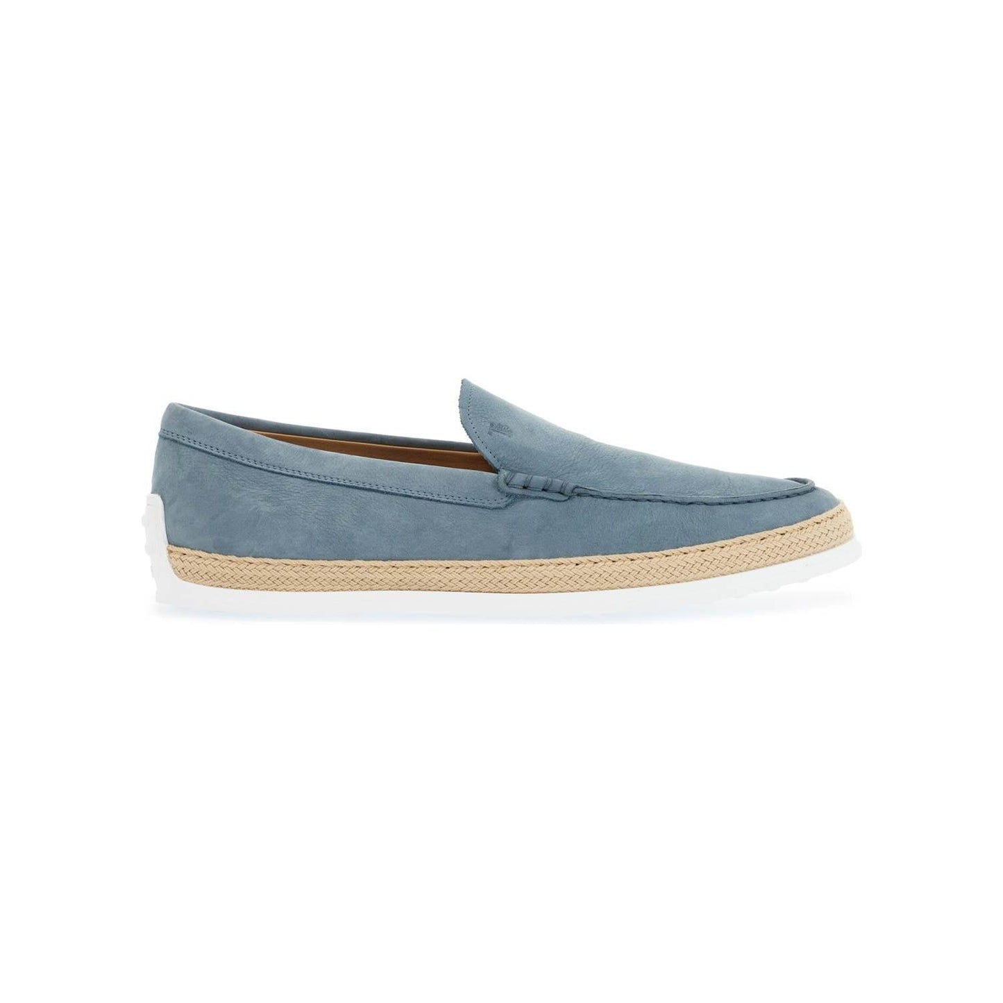 Tod'S light blue calfskin loafers with rubber and rope sole Moccasins Tod'S