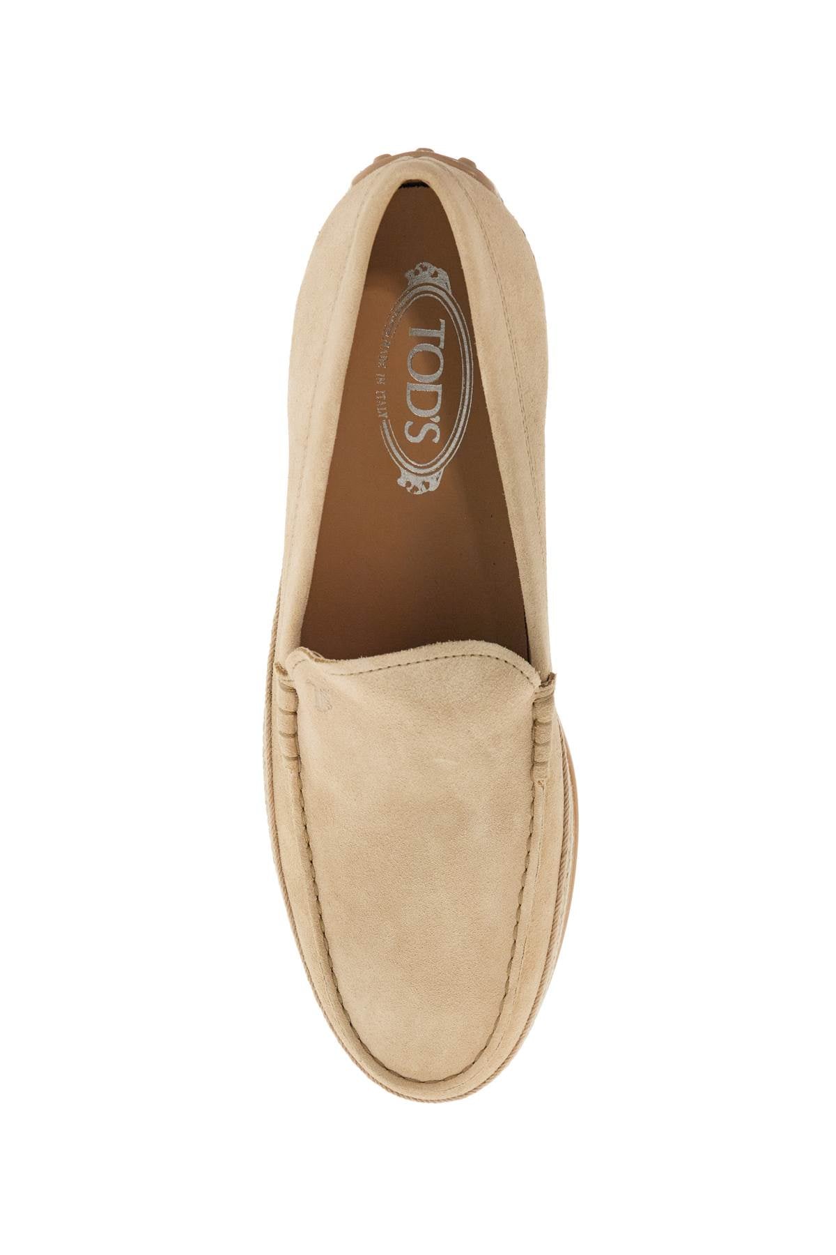 Tod'S beige woven leather slip-on loafers with rubber sole Moccasins Tod'S