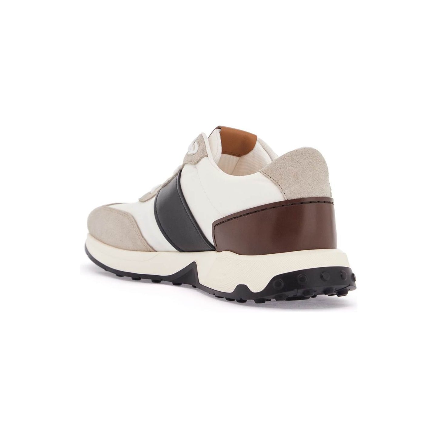 Tod'S elegant sporty sneakers in white leather and suede running mid volume 63k Sneakers Tod'S