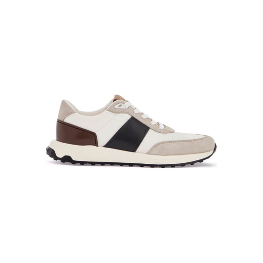 Tod'S elegant sporty sneakers in white leather and suede running mid volume 63k Sneakers Tod'S