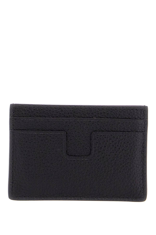 Tom Ford minimalist black calfskin credit card holder Small Leather Goods Tom Ford