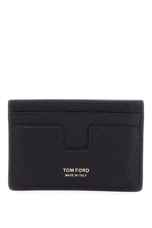 Tom Ford minimalist black calfskin credit card holder Small Leather Goods Tom Ford