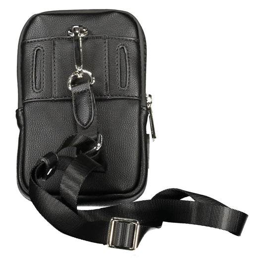Sleek Black Polyethylene Shoulder Bag Bikkembergs