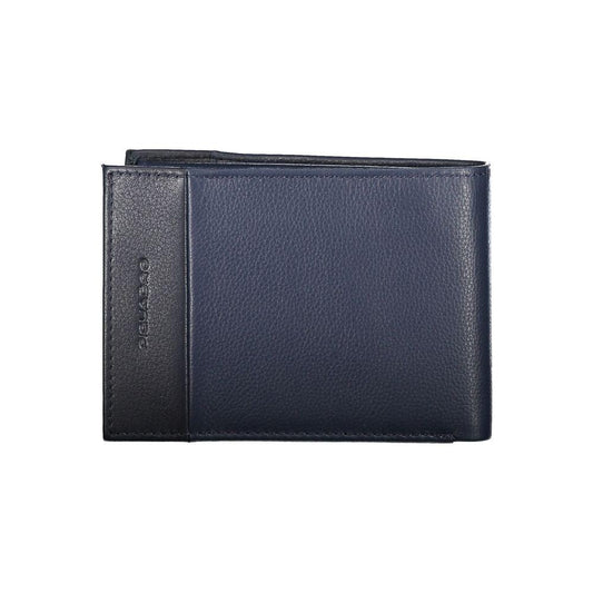 Elegant Blue Leather Men's Wallet Piquadro