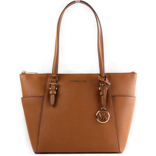 Michael Kors | Charlotte Signature Leather Large Top Zip Tote Handbag Bag| McRichard Designer Brands   