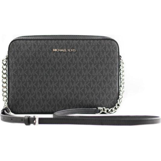 Michael Kors | Jet Set Large East West Saffiano Leather Crossbody Bag Handbag [Black Signature]| McRichard Designer Brands   