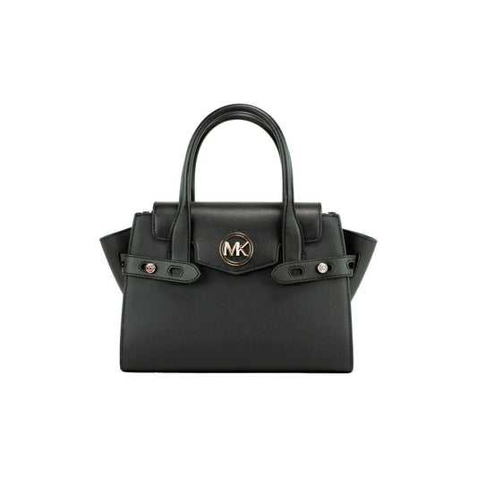 Carmen Medium Black Gold Saffiano Leather Satchel Handbag Purse Bag Michael Kors