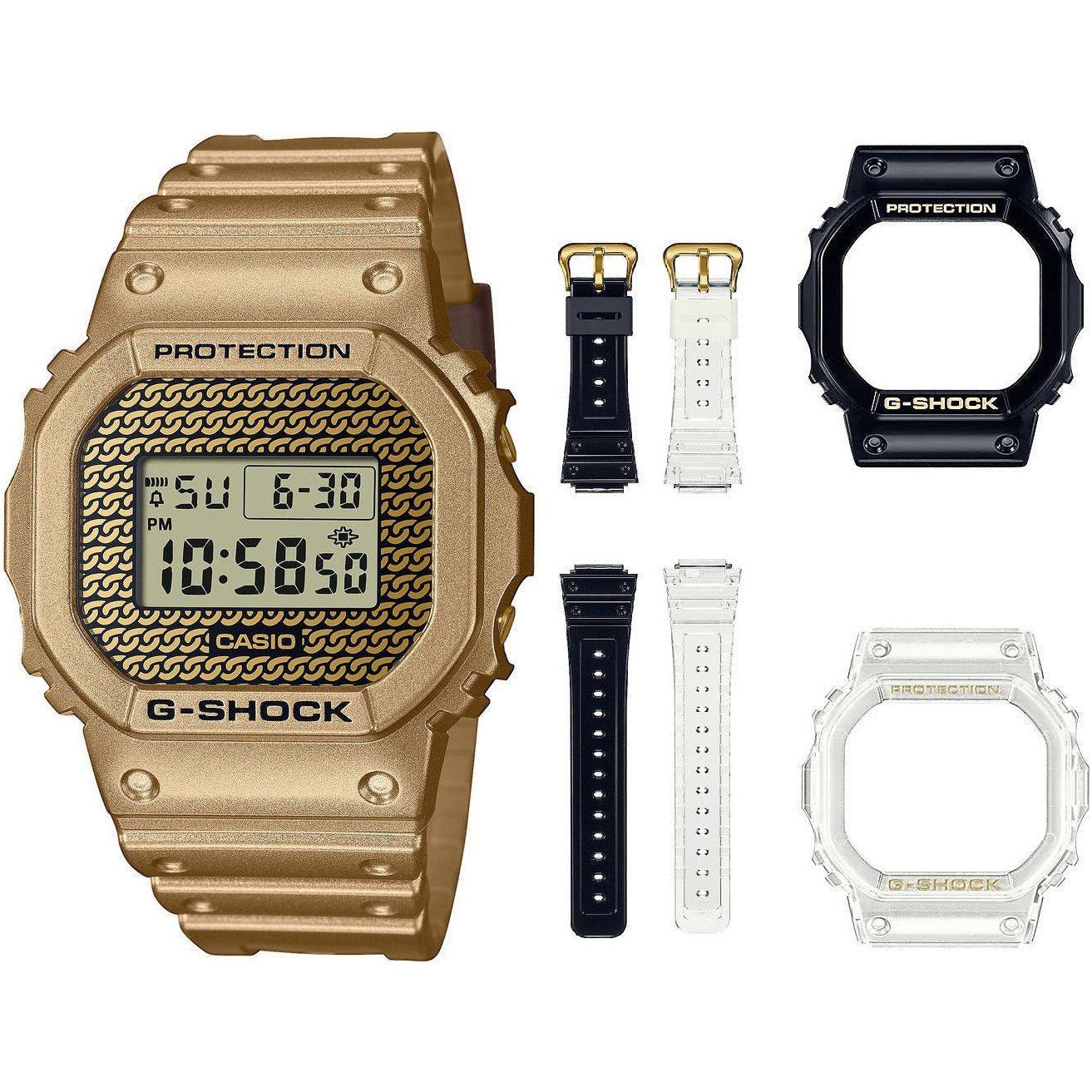 CASIO G-SHOCK Mod. GOLD CHAIN Limited Edt. Special PAck + 2 Extra straps + 2 Extra Bezels WATCHES CASIO G-SHOCK