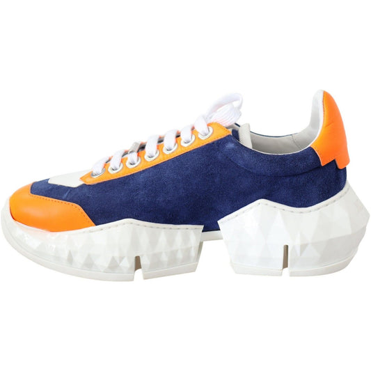 Jimmy Choo | Diamond Blue Orange Leather Sneaker  | McRichard Designer Brands