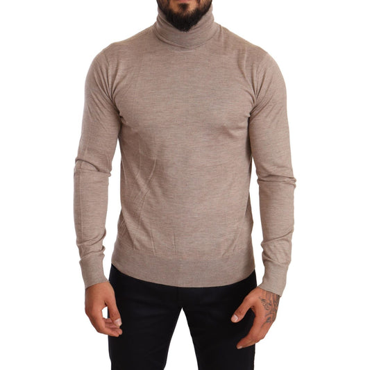 Dolce & Gabbana | Beige Cashmere Turtleneck Pullover Sweater  | McRichard Designer Brands