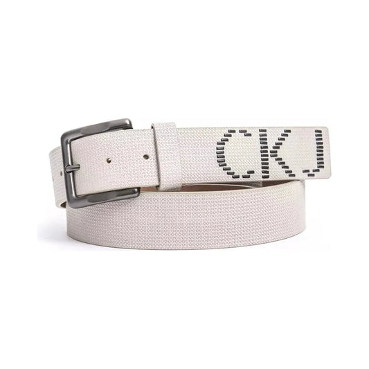 Calvin Klein | Beige Leather Belt | McRichard Designer Brands